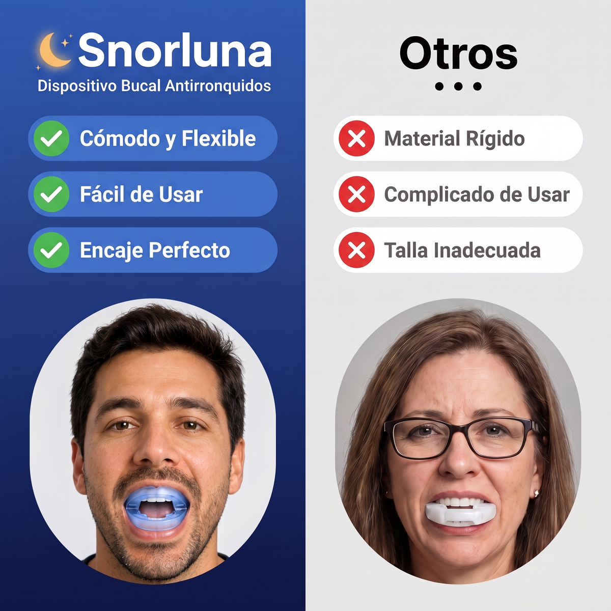 Snorluna vs otros: cómodo y flexible, fácil de usar, encaje perfecto
